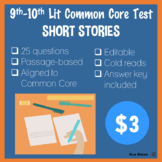High School Short Stories Unit Test: Skills Based