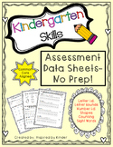 Assessment Data Sheets for Kindergarten