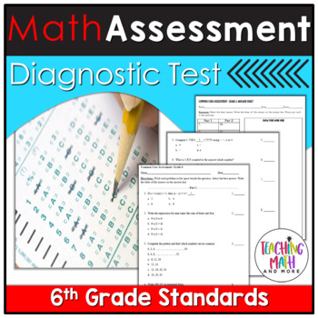 Math Diagnostic Assessment Grade 6 | Math Diagnostic Test 6th Grade
