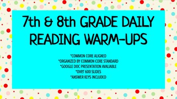 Preview of Common Core Assessment Practice RL.7-8.1. & RI.7-8.1.