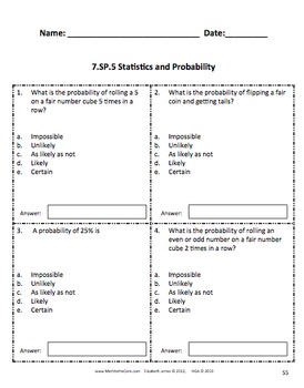 common core assessments math 7th seventh grade statistics