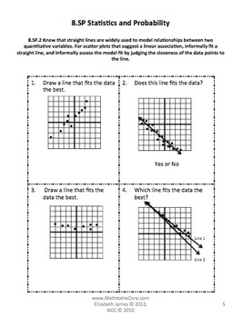 Common Core Assessments Math - 8th - Eighth Grade - Statistics