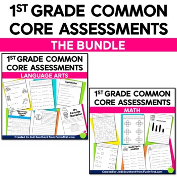 Preview of Common Core Assessments for 1st Grade Language Arts & Math Bundle