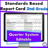 Standards Based Report Card 2nd Grade Common Core for Quarters