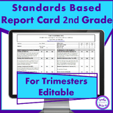 Standards Based Report Card 2nd Grade for Trimesters Common Core