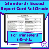 Standards Based Report Card 3rd Grade for Trimesters Common Core