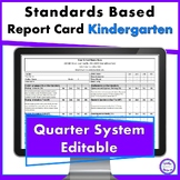 Kindergarten Standards Based Report Card Common Core for Quarters