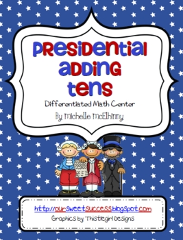 Preview of Common Core Based Presidential Adding Tens FREEBIE