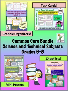 Preview of Common Core Bundle Grades 6 to 8 Science and Technical Subjects