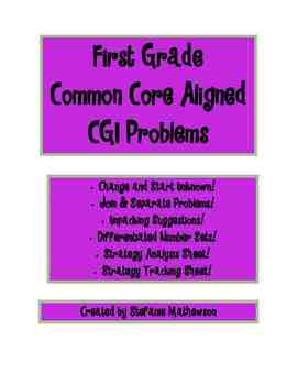 Preview of Common Core CGI Word Problems for 1st & 2nd Grade - JCU, JSU, SCU, SSU