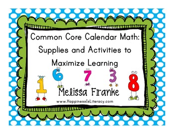 Preview of Common Core Calendar Math