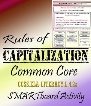 Preview of Common Core Capitalization Rules on the  Smartboard File Use of  Capital Letters