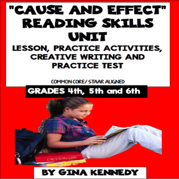 Preview of Cause and Effect Lesson, Reading & Writing Activities + Practice Test