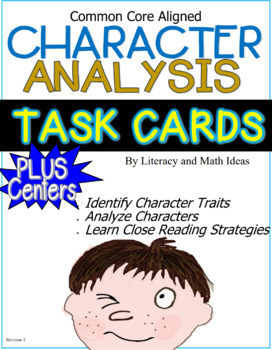 Preview of Character Analysis & Traits Task Cards Plus Activities