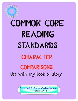 Preview of Common Core Character Comparisons