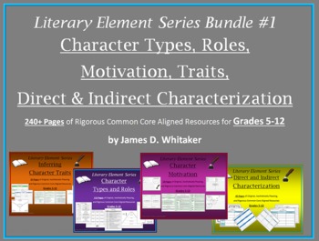 Preview of Common Core Character Traits, Types, Motivation & Characterization