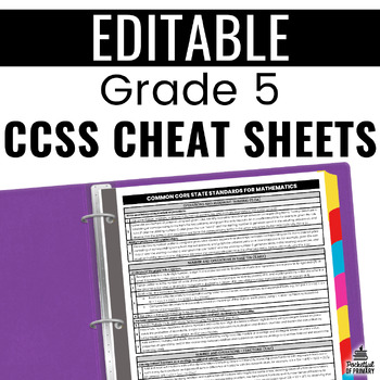 Preview of Common Core Cheat Sheets - Grade 5