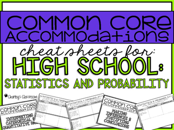 Preview of Common Core *Cheat Sheets* {High School Statistics & Probability}