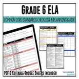 Grade 6 ELA Common Core Checklist | DIGITAL