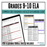 Grades 9-10 ELA Common Core Checklist | DIGITAL