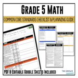 Grade 5 Math Common Core Checklist | DIGITAL