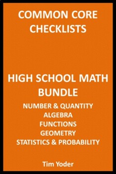 Preview of Common Core Checklists – High School Math Bundle – All Five Areas