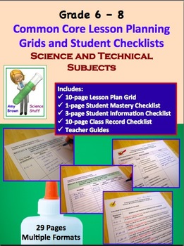 Preview of Common Core Checklists Science and Technical Standards for 6 - 8