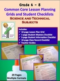 Common Core Checklists Science and Technical Standards for 6 - 8