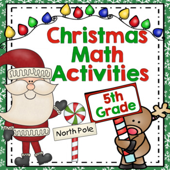 Preview of 5th Grade Christmas Math Games and Centers