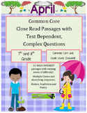 April 8th - Close Read Comprehension Passages with Complex