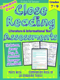 Common Core Close Reading Assessments {Middle Grades}