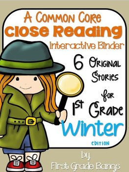 Preview of Common Core Close Reading Interactive Binder for Winter 1st Grade