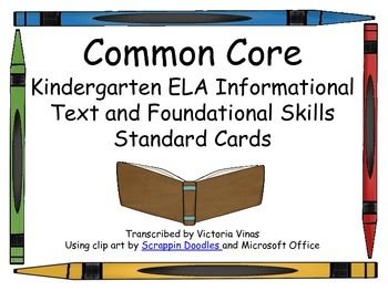 Preview of ELA Informational Text C.C. Common Board Standard Signs