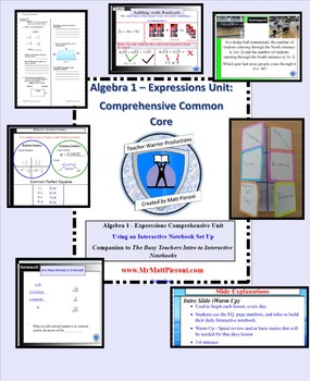Preview of Common Core Complete Expressions Unit - Algebra 1 -