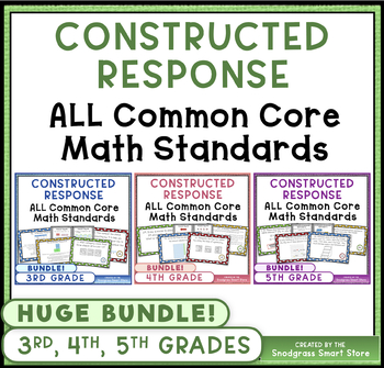 Preview of Math Constructed Response Word Problems {BUNDLE}: 3rd, 4th, 5th ALL STANDARDS