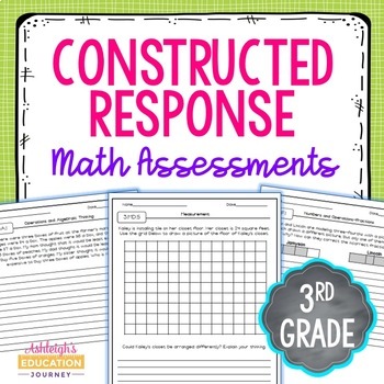 Preview of Third Grade Constructed Response Math Assessments - Editable