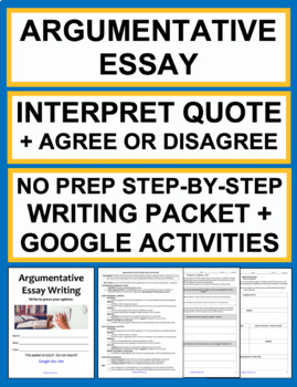 Preview of Opinion Writing | Agree or Disagree with Quote | Printable & Digital