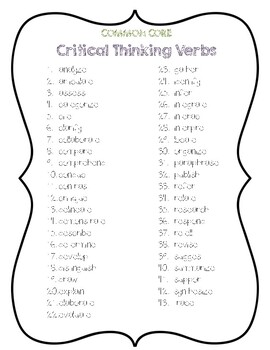 critical thinking verbs