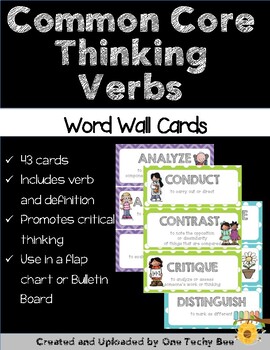 Preview of Common Core Critical Thinking Verbs