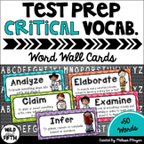 Test Prep Critical Verbs Testing Vocabulary Word Wall Cards