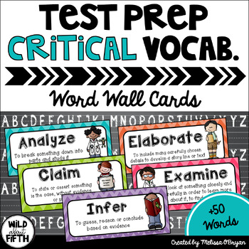 Preview of Test Prep Vocabulary Word Wall Cards