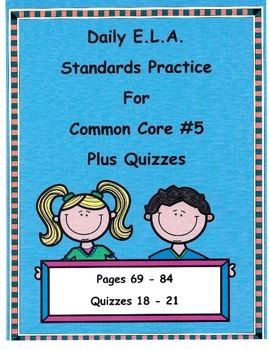 Preview of Morning Work DOL For 3rd Grade Common Core ELA #5 Plus Quizzes