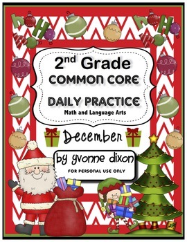 Preview of Common Core Daily Practice Worksheets for Second Grade (December)