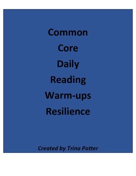 Preview of Common Core Daily Reading Warm-Ups Resilience