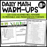 8th Grade Math Warm-Ups (CCSS-Aligned Math Bell Ringers)