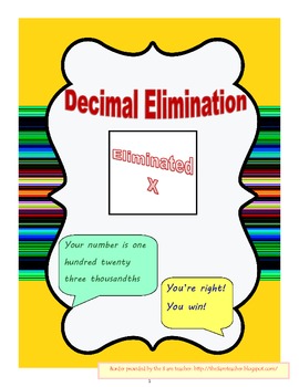 Preview of Common Core Decimal Game - Great for centers!
