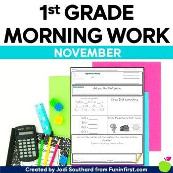 Preview of 1st Grade Morning Work for November