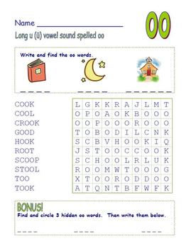 Preview of Common Core - Digraph Long Vowel "u" Spelled "oo" Word Search Fun!