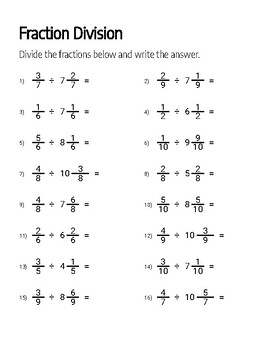 Common Core Dividing Fractions Worksheet #3 by COMMON CORE PRODUCTS FOR ...