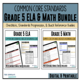 Grade 5 Common Core Documentation Checklists Bundle (ELA &